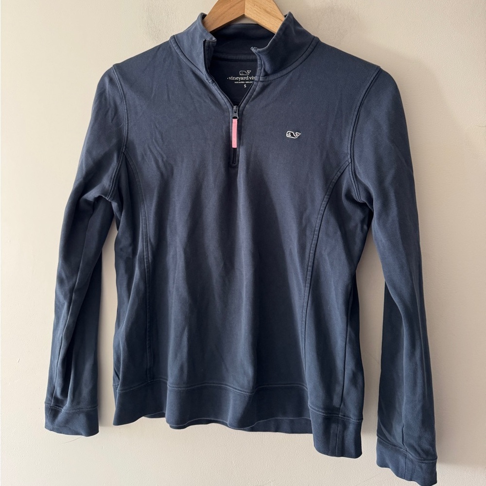 Vineyard Vines Navy Women's Quarter‎ Zip Pullover Sweatshirt